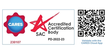 AQS CARES certification mark & SAC mark